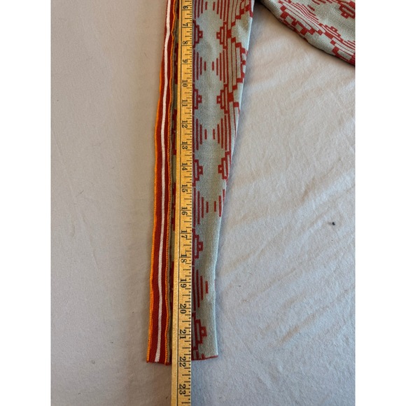 BDG Chandler Geometric Zip-up Sweater Knit Red Mock Neck Cropped Seen on TV Cozy - Picture 11 of 13